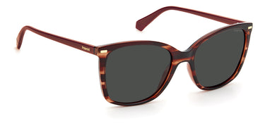 Women Polaroid Sunglasses: PLD 4108/S - Red Havana(2) - SpecSMART Eye Clinic (Diagonal View)
